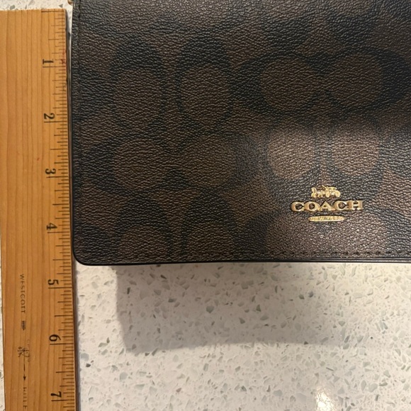 NWT Coach Signature Leather Crossbody – Brown/Black Clutch - Picture 8 of 10